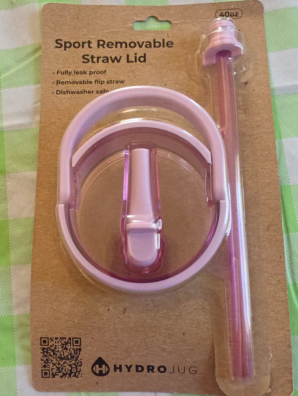 HydroJug 40 oz Sport Removable Straw Lid - Sweet Pea